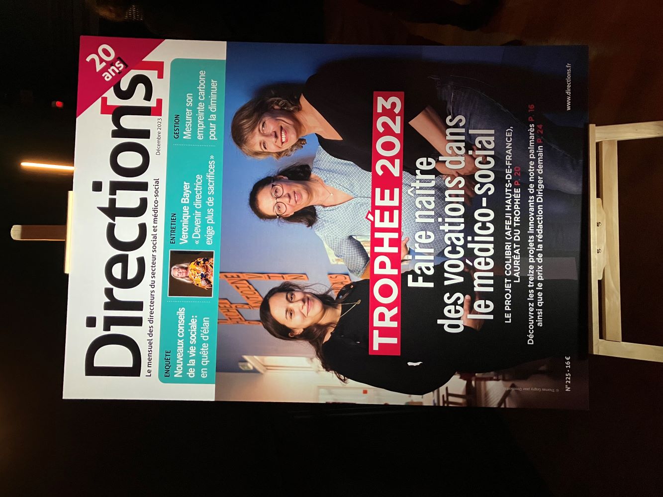 Les représentantes du projet Colibri en couverture du magazine Direction[s], fin novembre à Paris. © DR